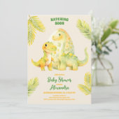 Cute Dinosaur Waterverf Hatching Soon Baby shower Kaart (Staand voorkant)