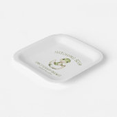 Cute Dinosaur Waterverf Hatching Soon Baby shower Papieren Bordje (Gebogen)