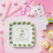 Cute Dinosaur Waterverf Hatching Soon Baby shower Papieren Bordje (Feest)