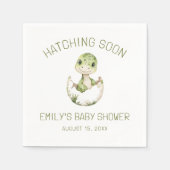 Cute Dinosaur Waterverf Hatching Soon Baby shower Servet (Voorkant)