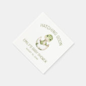 Cute Dinosaur Waterverf Hatching Soon Baby shower Servet (Hoek)