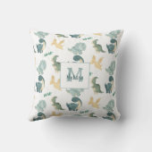 Cute Dinosaur Waterverf Pattern Kussen (Achterkant)