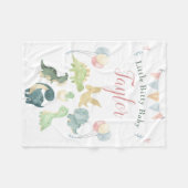 Cute Dinosaur Waterverf Personalized Baby Blanket Fleece Deken (Voorkant (Horizontaal))