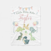Cute Dinosaur Waterverf Personalized Baby Blanket Fleece Deken (Voorkant)