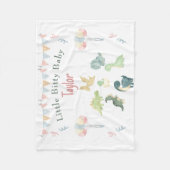 Cute Dinosaur Waterverf Personalized Baby Fleece Deken (Voorkant)