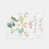 Cute Dinosaur Waterverf Personalized Baby Fleece Deken (Voorkant (Horizontaal))