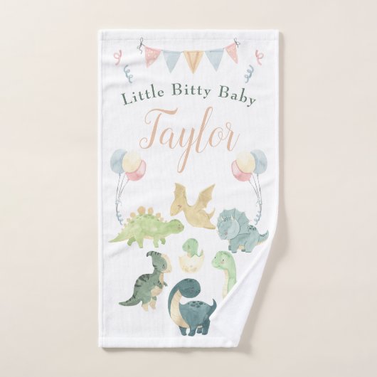 Cute Dinosaur Waterverf Personalized Baby Handdoek (Handdoek)