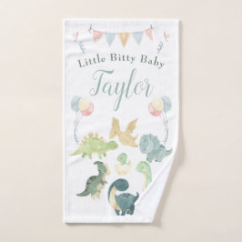 Cute Dinosaur Waterverf Personalized Baby Handdoek