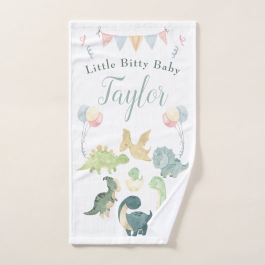 Cute Dinosaur Waterverf Personalized Baby Handdoek (Handdoek)