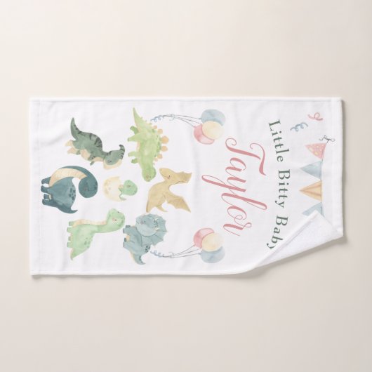 Cute Dinosaur Waterverf Personalized Baby Handdoek (Handdoek)