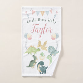 Cute Dinosaur Waterverf Personalized Baby Handdoek