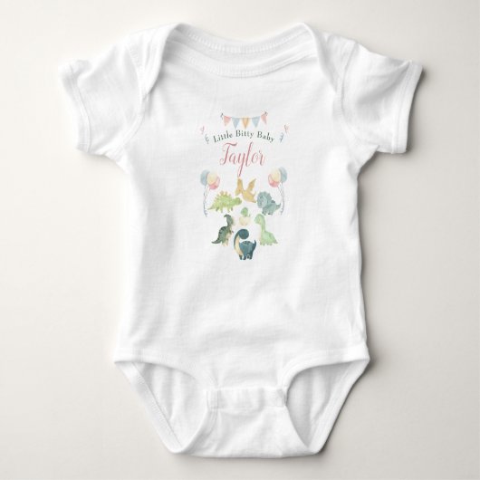 Cute Dinosaur Waterverf Personalized Baby Romper (Voorkant)