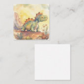 Cute Dinosaur Waterverf Storybook Notitiekaartje (Voorkant / Achterkant)