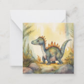 Cute Dinosaur Waterverf Storybook Notitiekaartje (Voorkant)