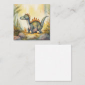 Cute Dinosaur Waterverf Storybook Notitiekaartje (Voorkant / Achterkant)