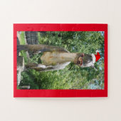 Cute Dinosaur Wearing a Santa Claus Pet Legpuzzel (Horizontaal)