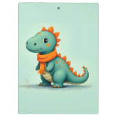 Cute Dinosaur Wearing an Orange Scarf Klembord (Achterkant)