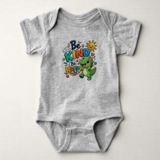 Cute Dinosaur Wees Aardig Wees Gelukkig Kids T-Shi Romper
