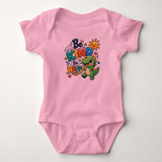 Cute Dinosaur Wees Aardig Wees Gelukkig Kids T-Shi Romper