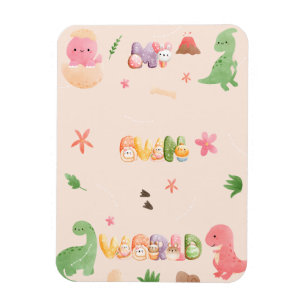 Cute Dinosaur Wereld Flexibele Fotomagneet Magneet