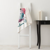 Cute Dinosaur with Watercolor Splash Baby Shower Sherpa Deken (In situ)