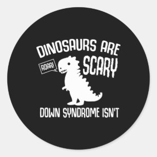 Cute Dinosaur World Down Syndrome Day Vrouwen Kind Ronde Sticker