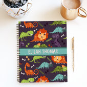 Cute dinosauriërs gepersonaliseerde aangepaste jon notitieboek