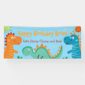 Cute Dinosauriërs kinderverjaardagsbanner Spandoek (Horizontaal)