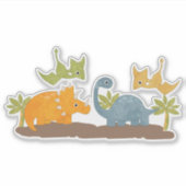 Cute Dinosauriërs Prehistorische Wilde Dieren Sticker (Voorkant)