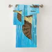 Cute Dinosaurs aangepaste handdoekset Bad Handdoek (Insitu)