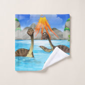 Cute Dinosaurs aangepaste handdoekset Bad Handdoek (Wasdoekje)