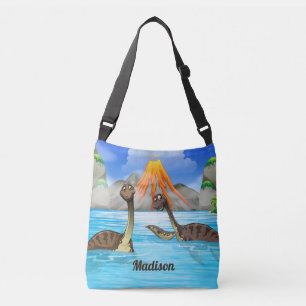 Cute Dinosaurs aangepaste naamzakken Crossbody Tas