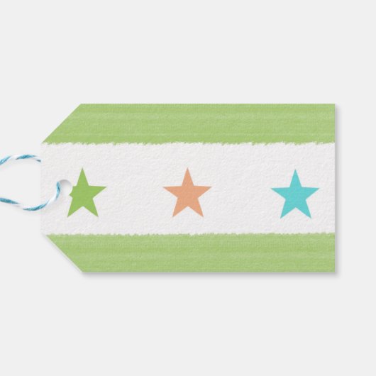 Cute Dinosaurs and Stars Baby shower Dank u wel Cadeaulabel (Achterkant Horizontaal)