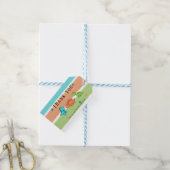 Cute Dinosaurs and Stars Baby shower Dank u wel Cadeaulabel (Met Touw)