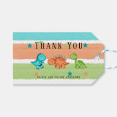 Cute Dinosaurs and Stars Baby shower Dank u wel Cadeaulabel (Voorkant (Horizontaal))