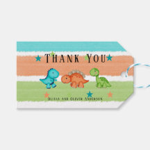 Cute Dinosaurs and Stars Baby shower Dank u wel