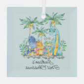Cute Dinosaurs Baby's Eerste Kerstmis Glas Ornament (Achterkant)