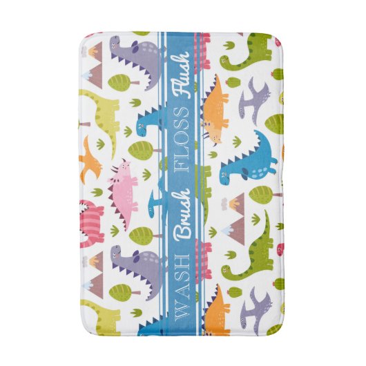 Cute Dinosaurs Bath Mat (Voorkant Verticaal)