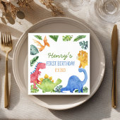 Cute Dinosaurs Birthday Party Servet