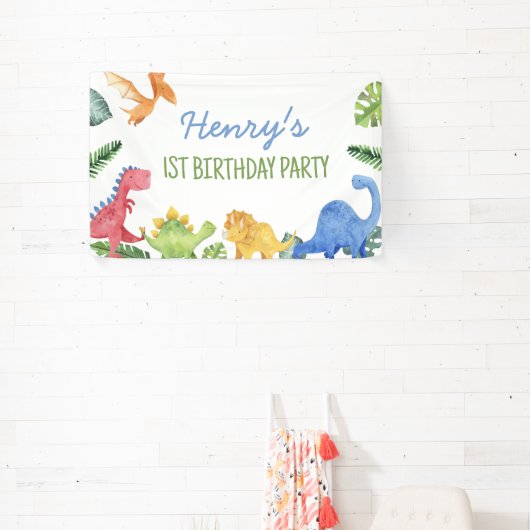 Cute Dinosaurs Birthday Spandoek (Insitu)