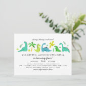 Cute Dinosaurs Boys Birthday Party Kaart (Staand voorkant)