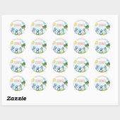 Cute Dinosaurs, Boy's birthday Ronde Sticker (Vel)