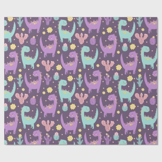 Cute Dinosaurs Cadeaupapier (Vlak)
