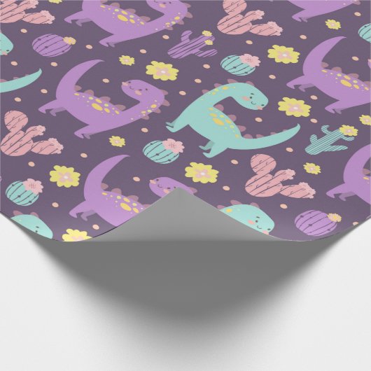 Cute Dinosaurs Cadeaupapier (Hoek)