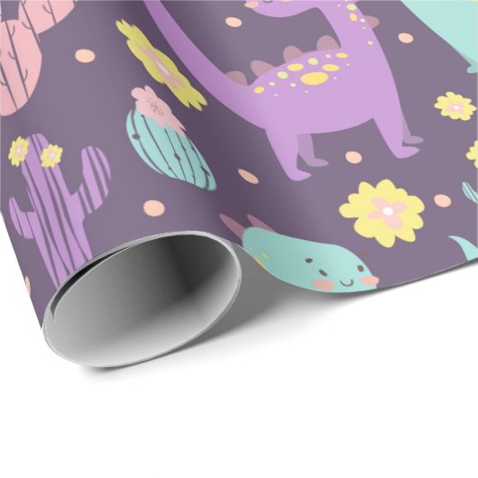 Cute Dinosaurs Cadeaupapier (Rol Hoek)