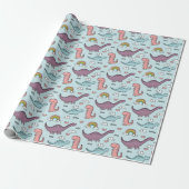 Cute Dinosaurs Cadeaupapier (Uitgerold)