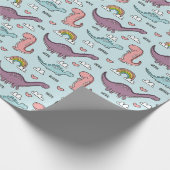 Cute Dinosaurs Cadeaupapier (Hoek)