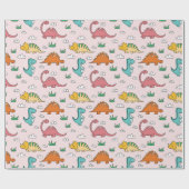 Cute Dinosaurs Cadeaupapier (Vlak)