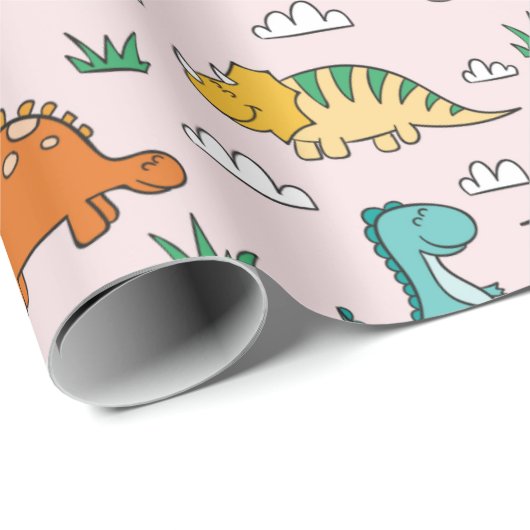 Cute Dinosaurs Cadeaupapier (Rol Hoek)