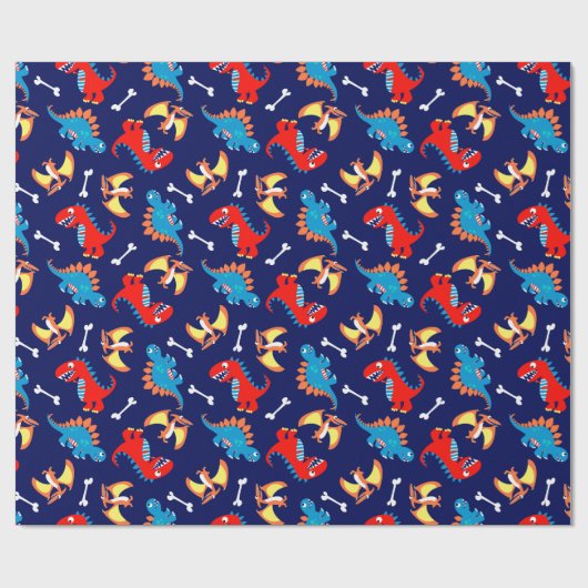 Cute dinosaurs cadeaupapier (Vlak)